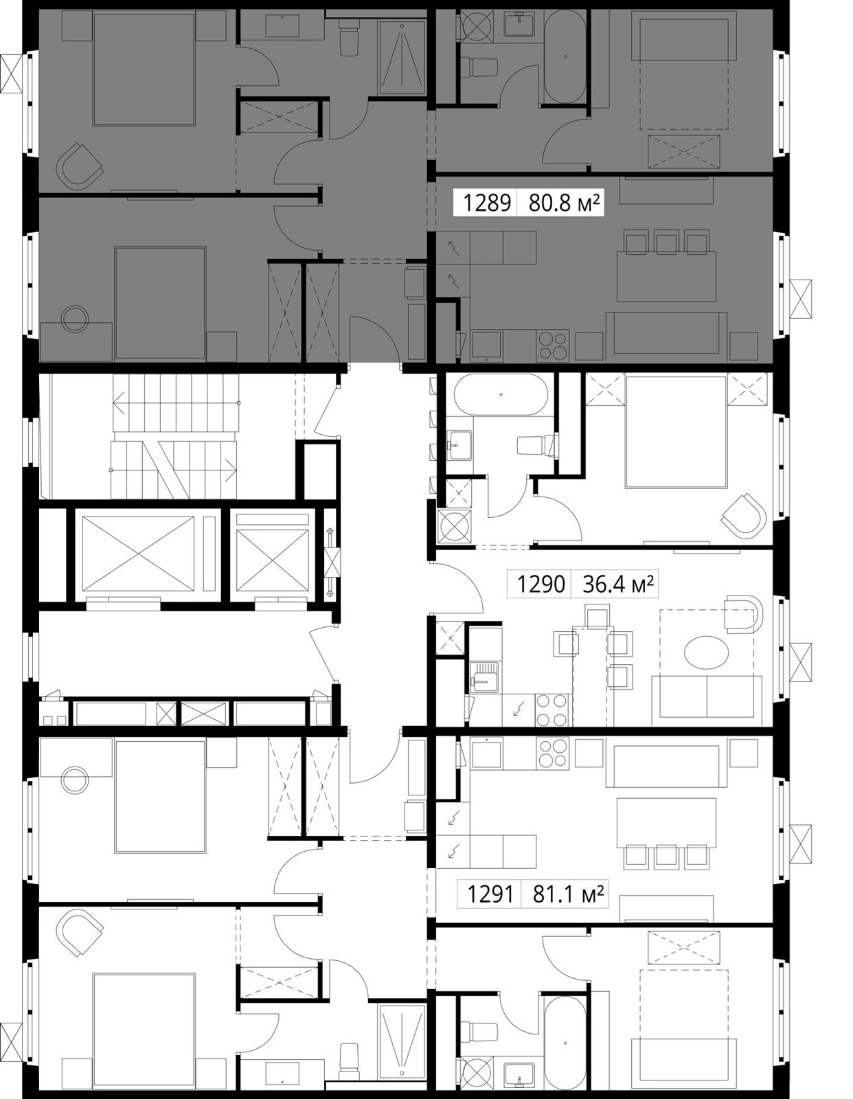3-комнатная квартира, 80,8 м² — фото 2