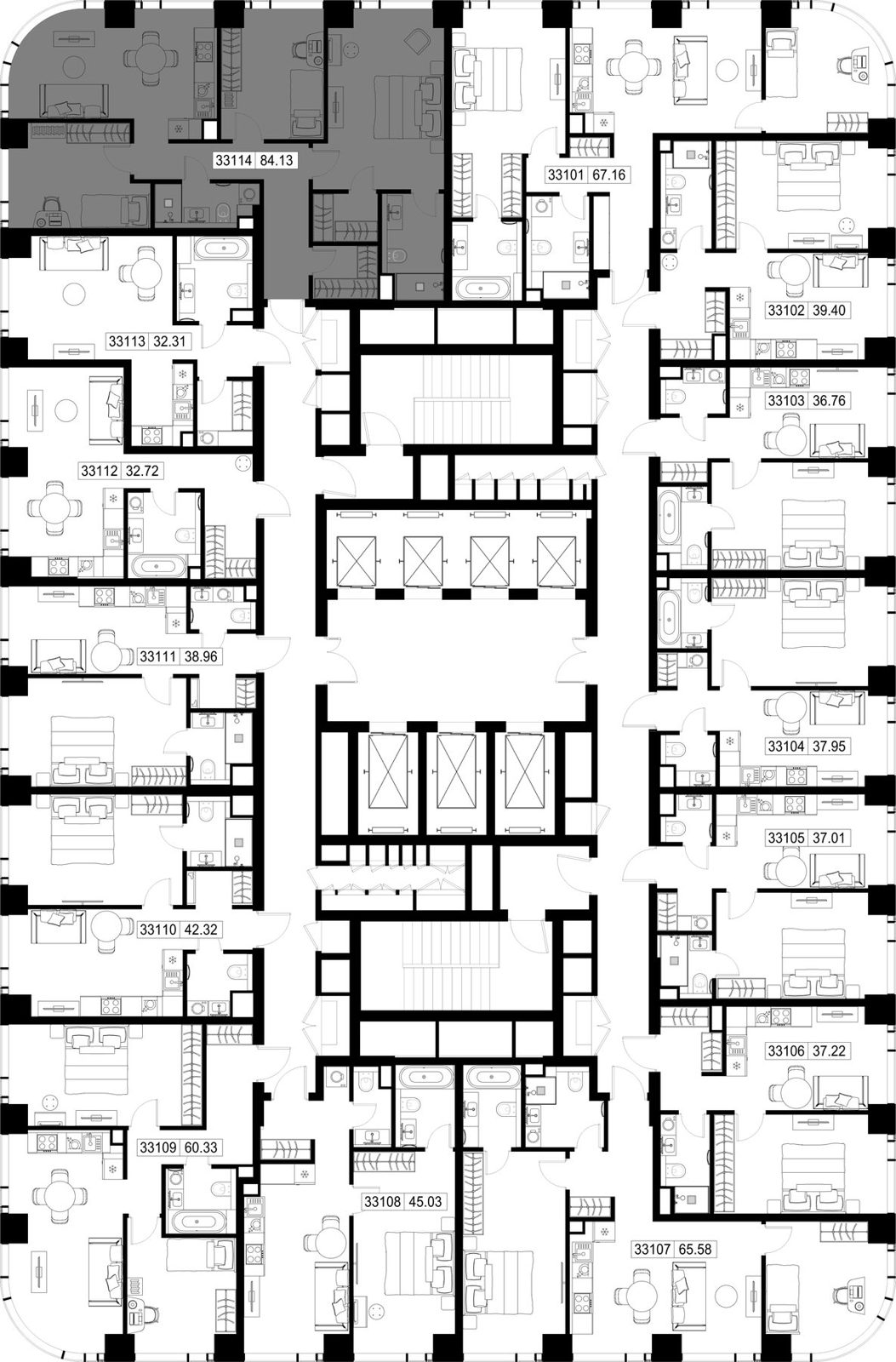 3-комнатная квартира, 84,1 м² — фото 2