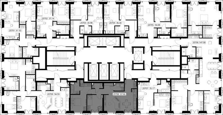 2-комнатная квартира, 67,7 м² — фото 2