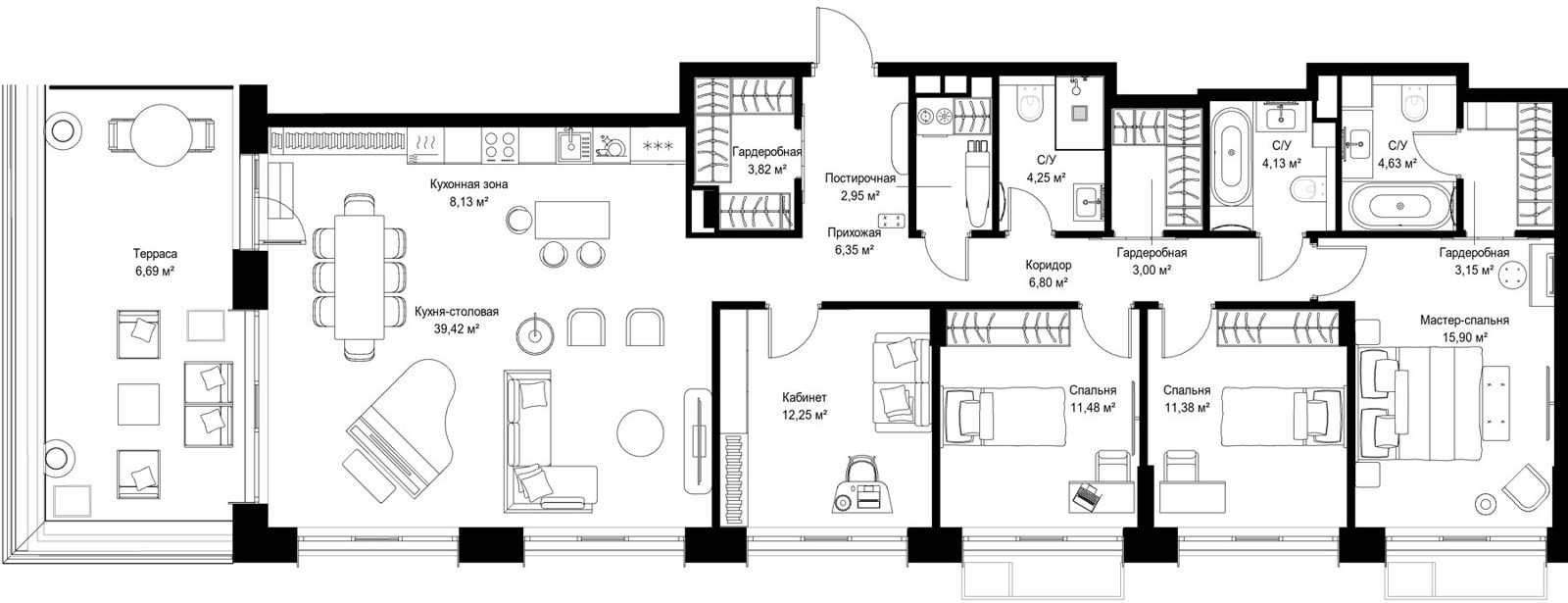 4-комнатная квартира, 144,3 м²