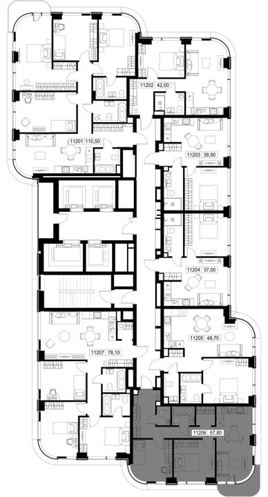 2-комнатная квартира, 57,8 м² — фото 2