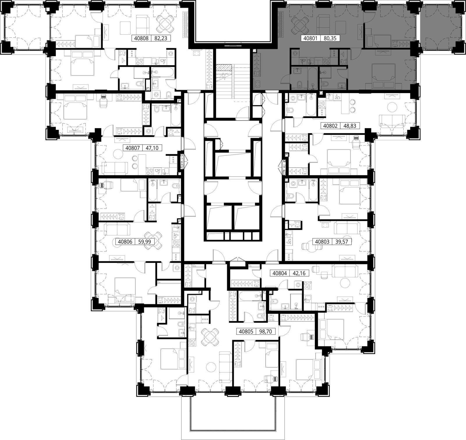 2-комнатная квартира, 80,3 м² — фото 2