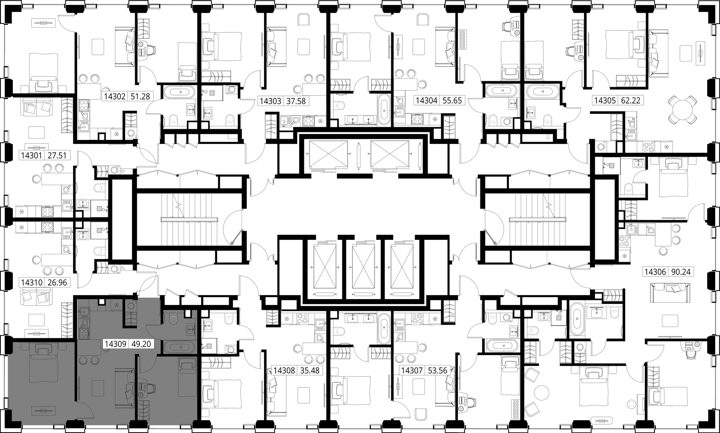 2-комнатная квартира, 49,2 м² — фото 2
