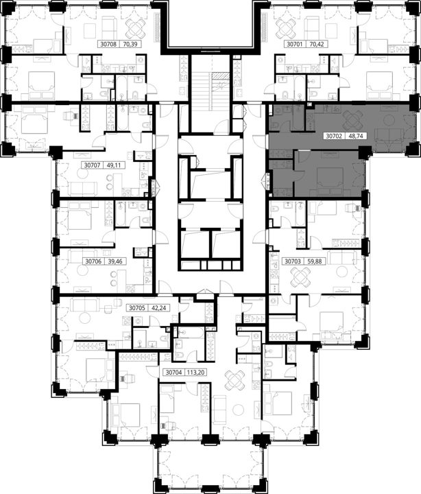 1-комнатная квартира, 48,7 м² — фото 2