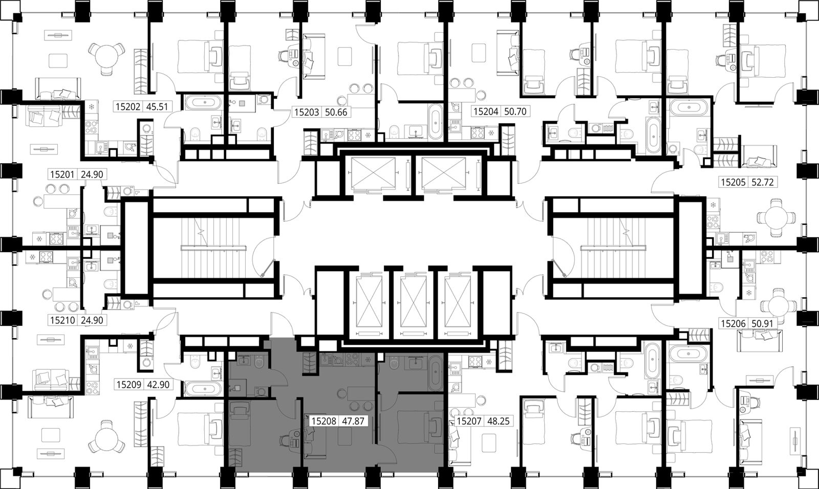 2-комнатная квартира, 47,9 м² — фото 2