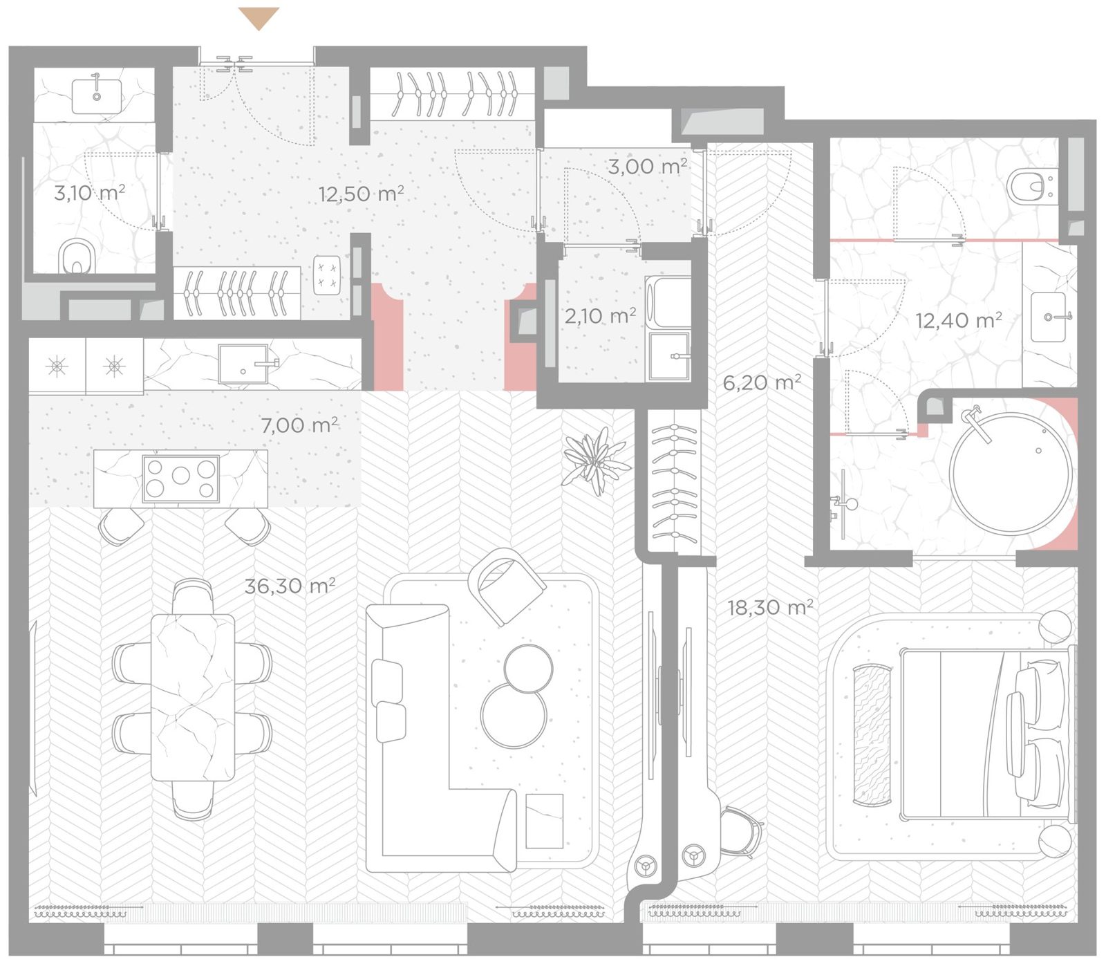 1-комнатная квартира, 101,1 м²