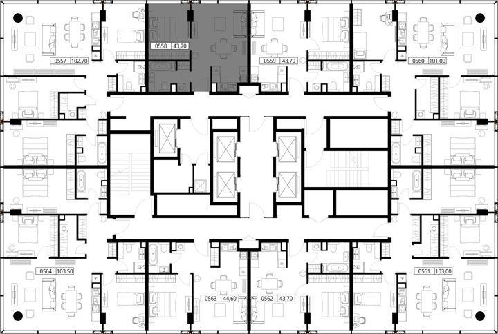 1-комнатная квартира, 43,7 м² — фото 2