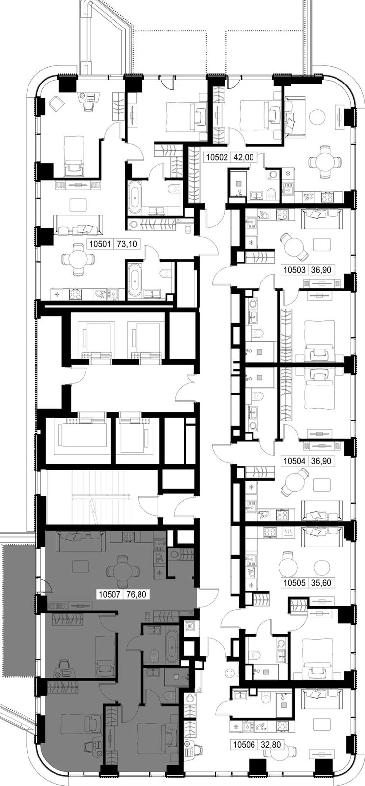 3-комнатная квартира, 76,8 м² — фото 2
