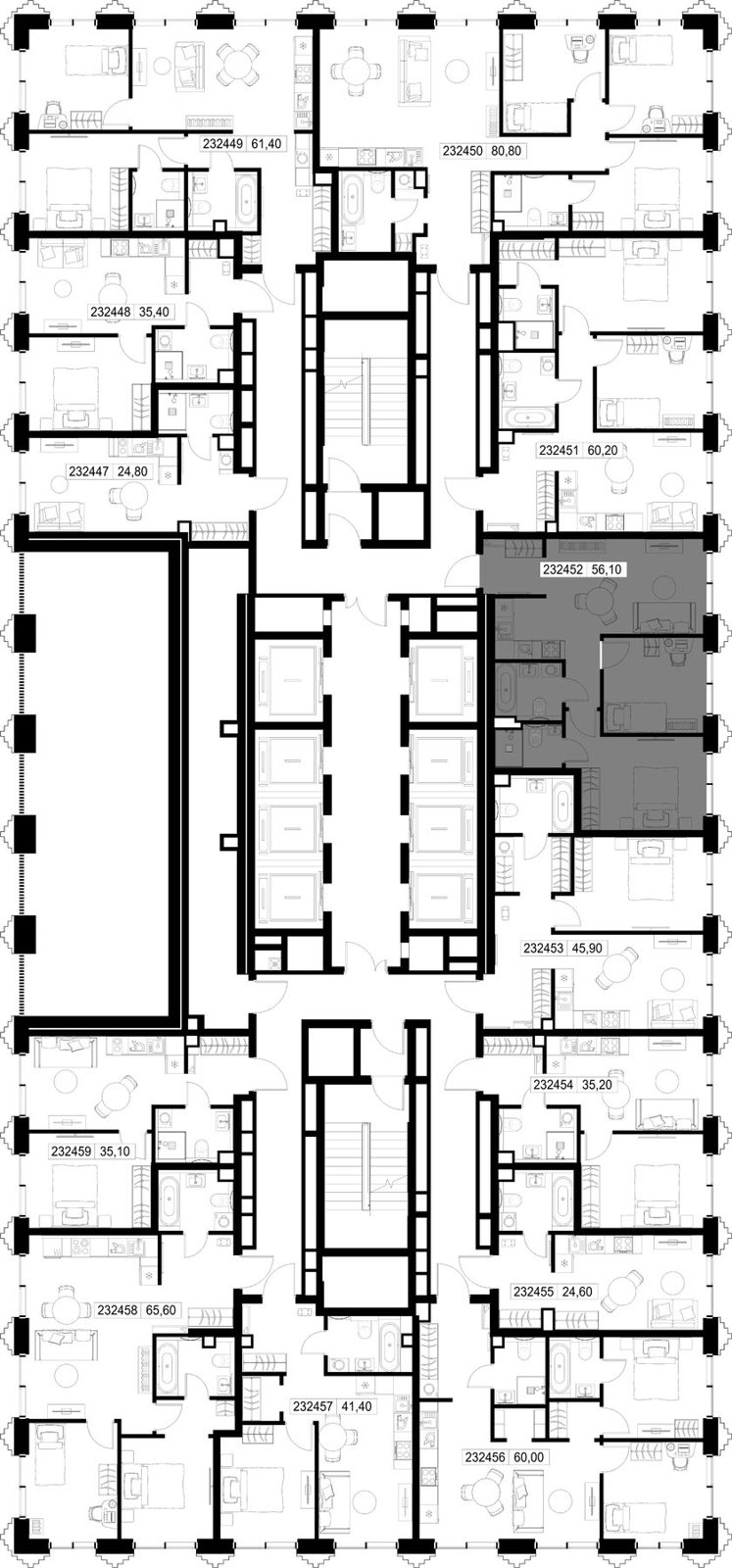 2-комнатная квартира, 56,1 м² — фото 2