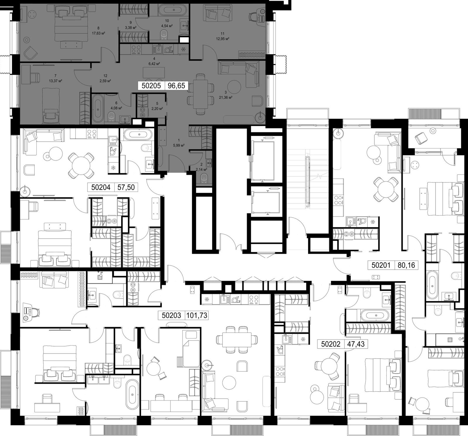 3-комнатная квартира, 96,7 м² — фото 3