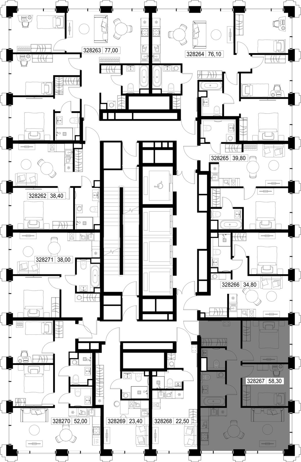2-комнатная квартира, 58,3 м² — фото 2