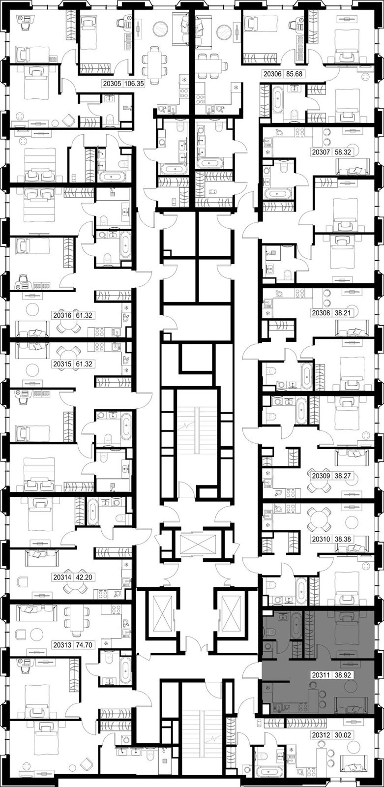 1-комнатная квартира, 38,9 м² — фото 2