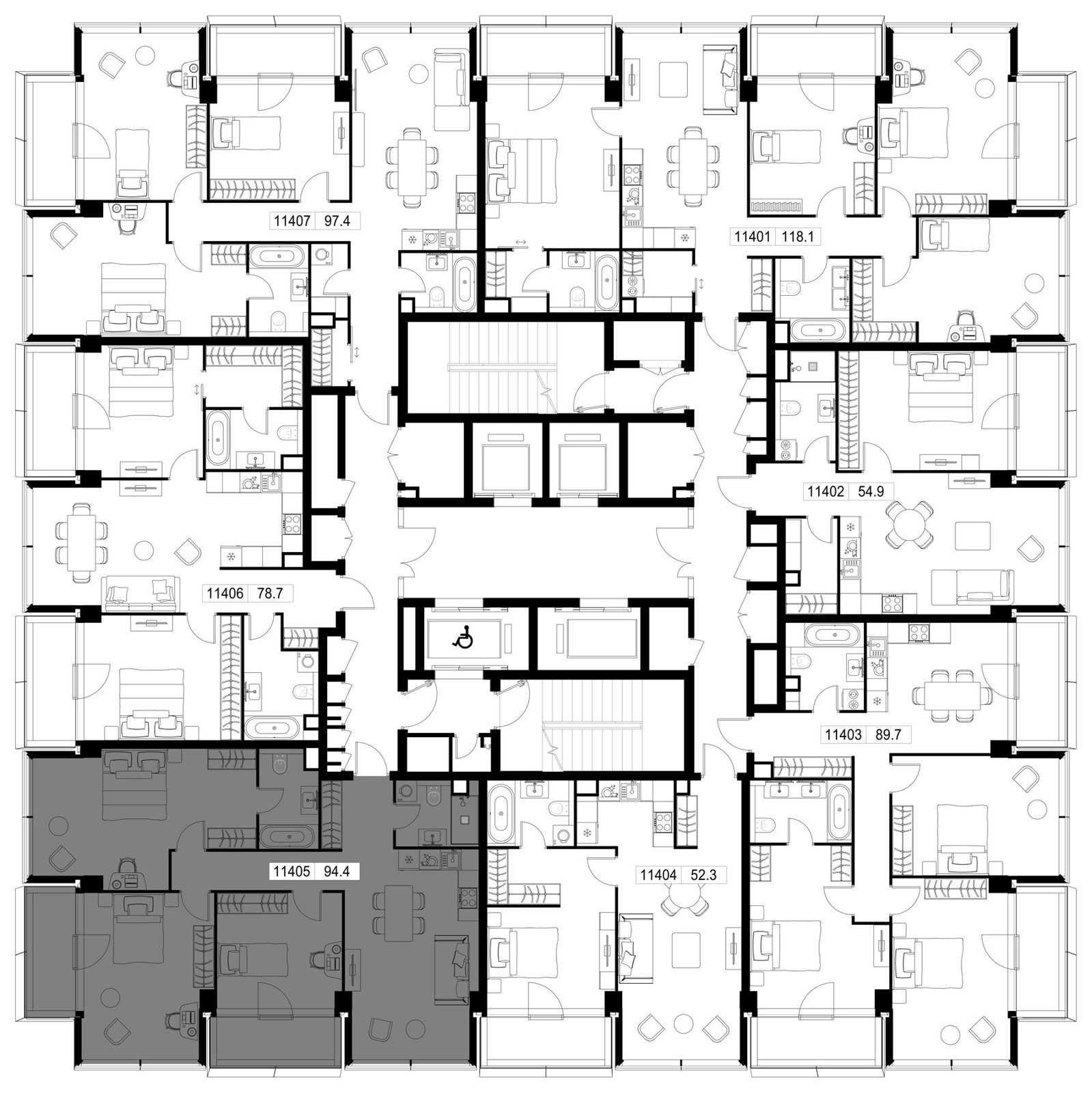 3-комнатная квартира, 94,4 м² — фото 2