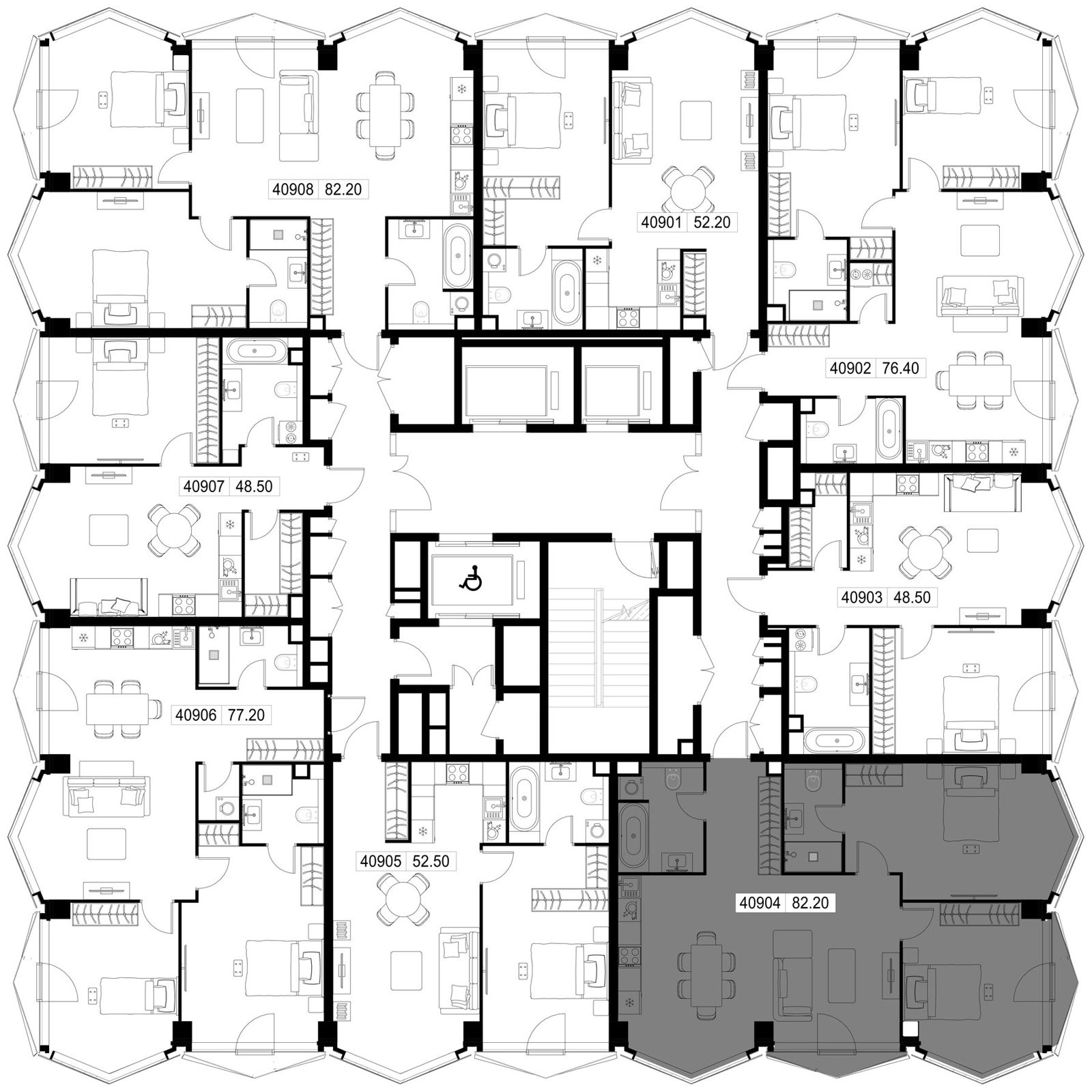 2-комнатная квартира, 82,2 м² — фото 2