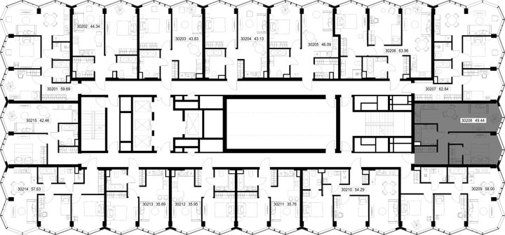 1-комнатная квартира, 49,4 м² — фото 2