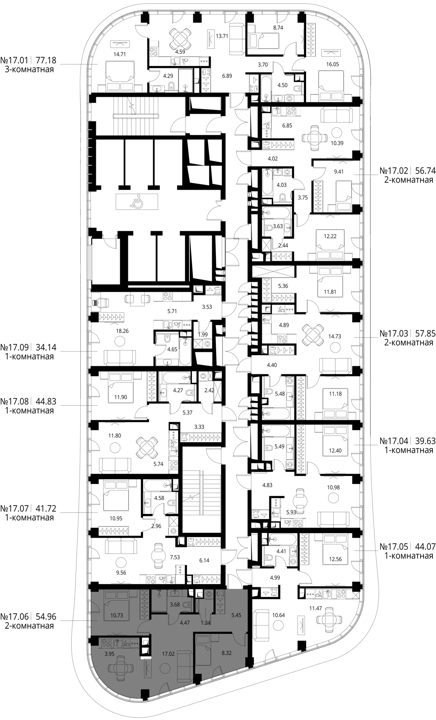 2-комнатная квартира, 55 м² — фото 2