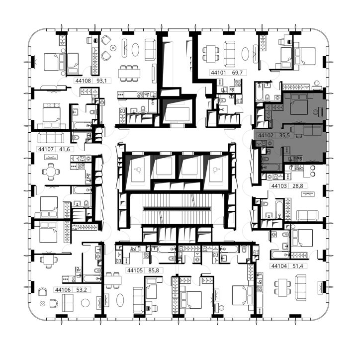 1-комнатная квартира, 35,5 м² — фото 2