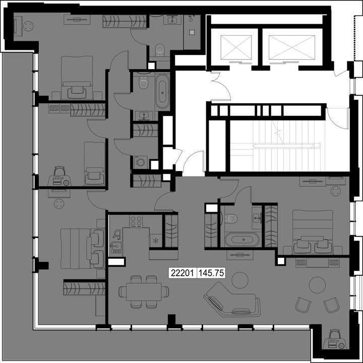 4-комнатная квартира, 145,8 м² — фото 2
