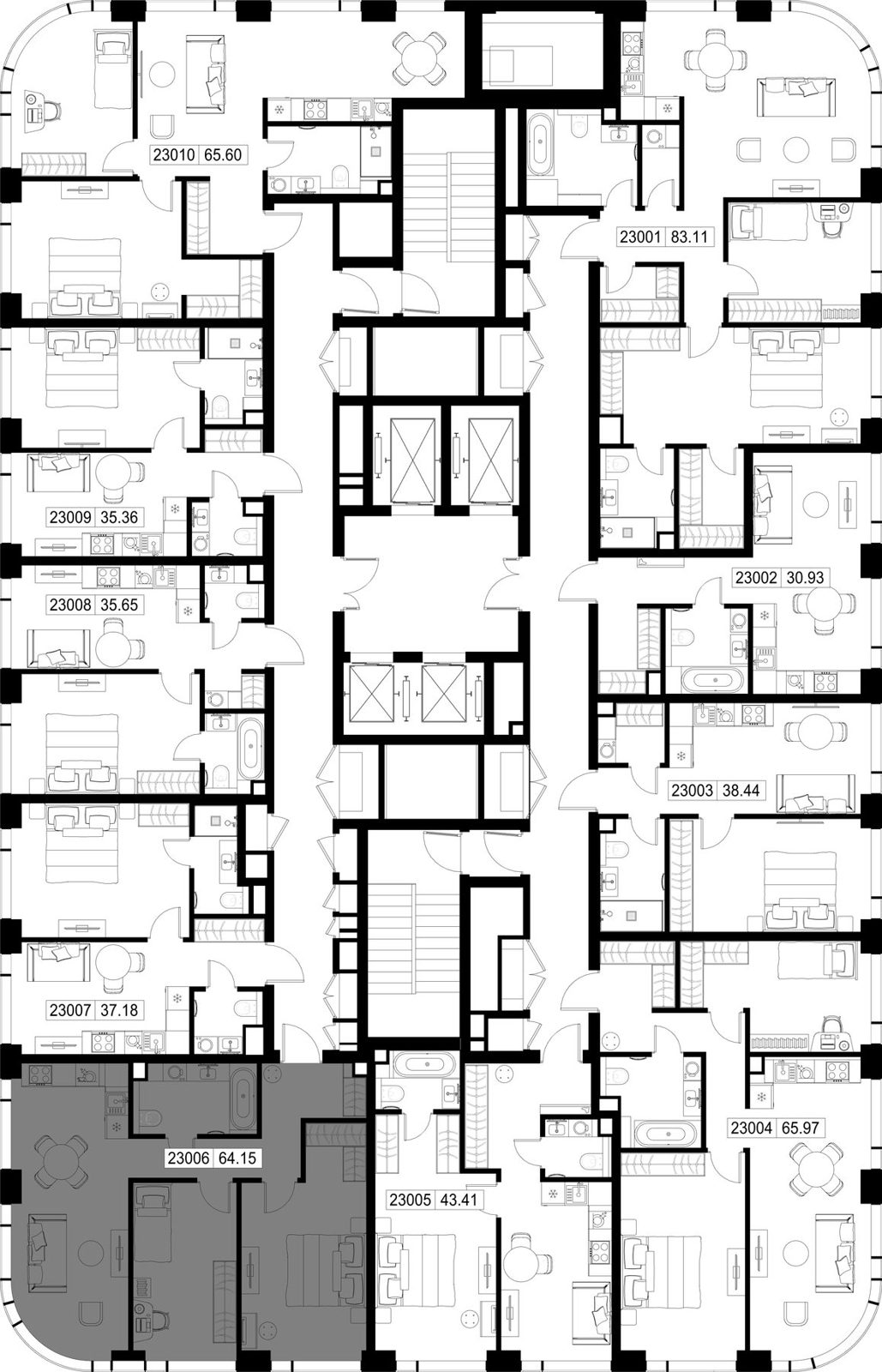2-комнатная квартира, 64,2 м² — фото 2