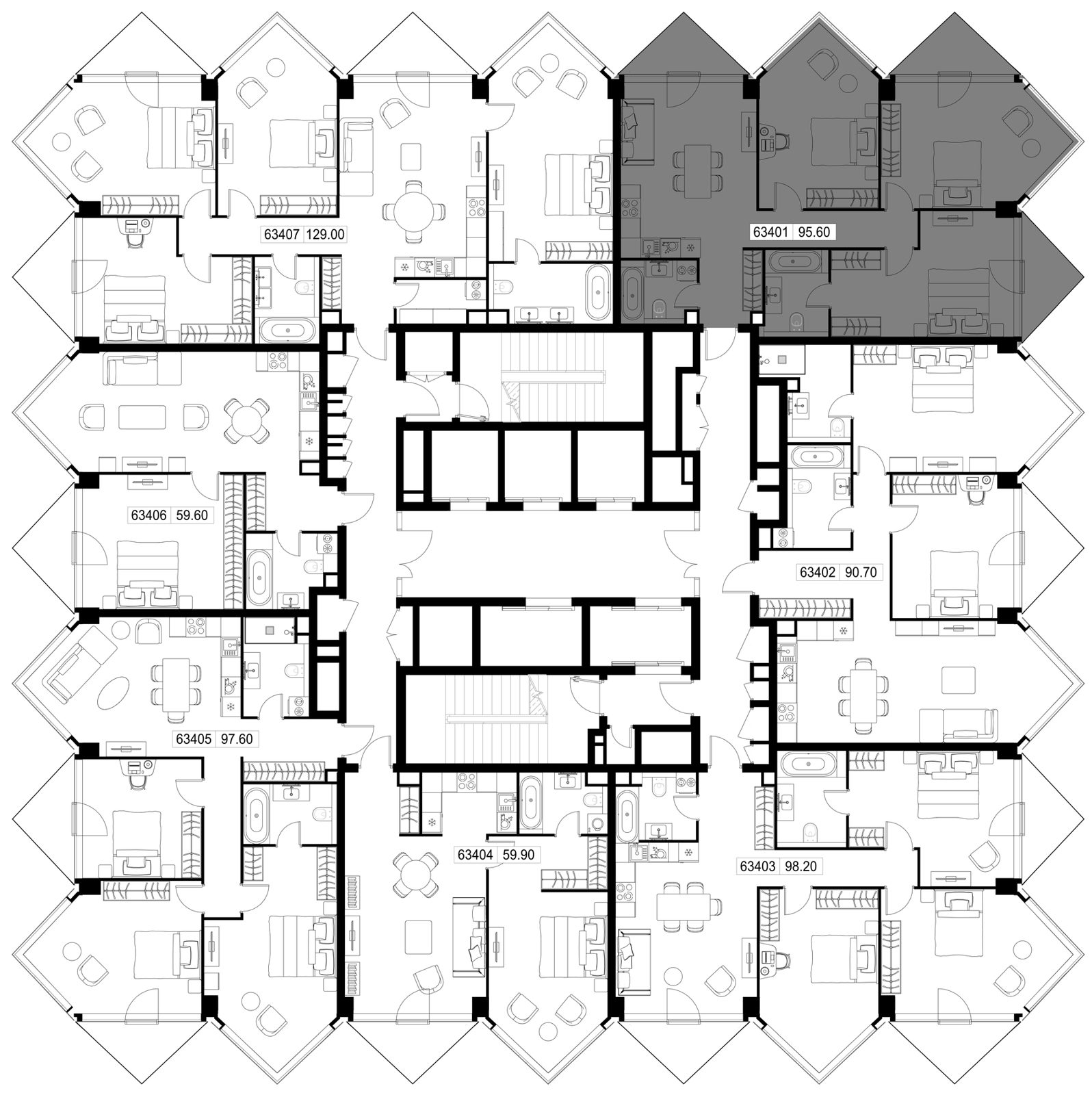 3-комнатная квартира, 95,6 м² — фото 2