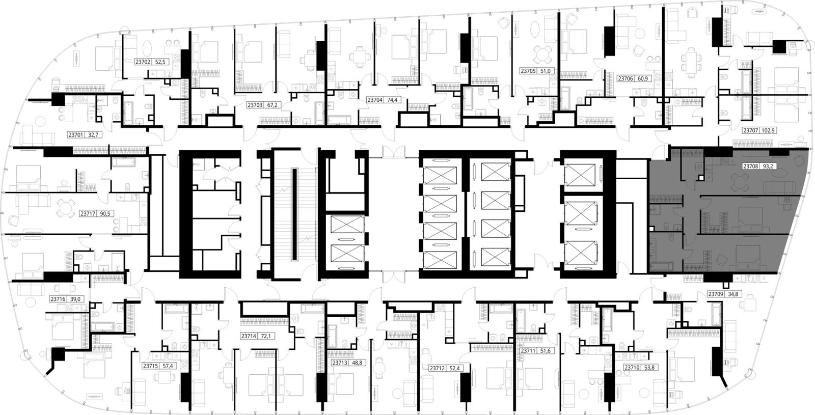 2-комнатная квартира, 93,2 м² — фото 2