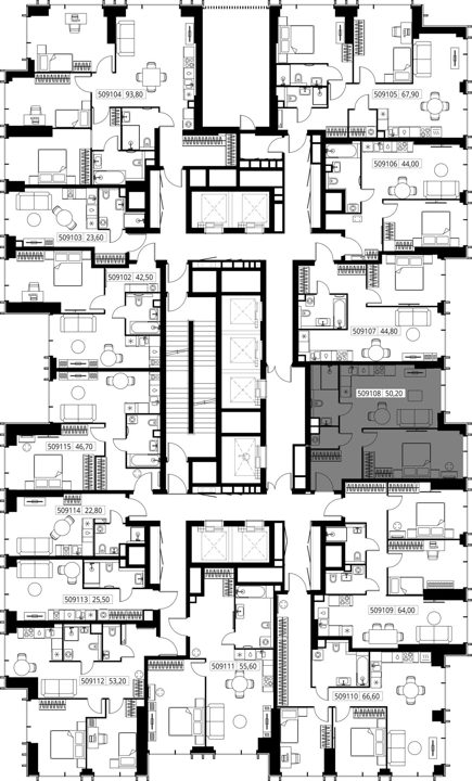 1-комнатная квартира, 50,2 м² — фото 2
