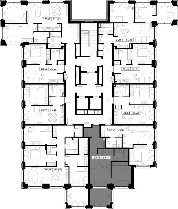 1-комнатная квартира, 54,9 м² — фото 2