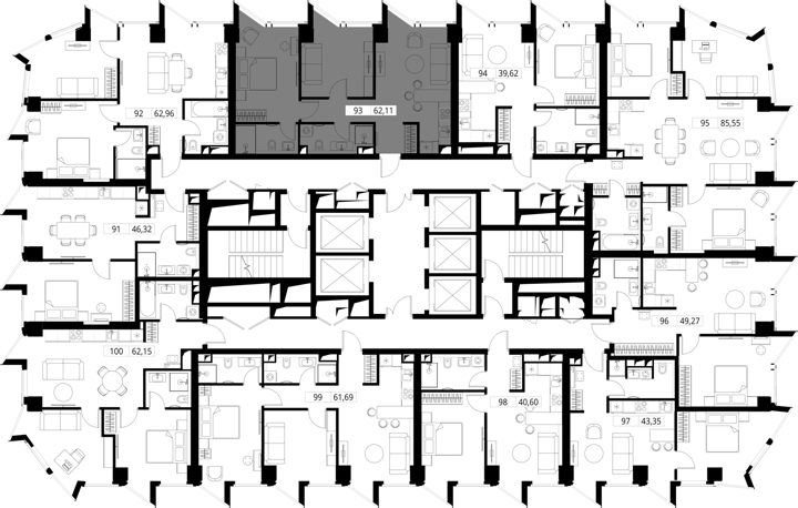 2-комнатная квартира, 61,9 м² — фото 2