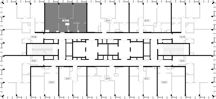2-комнатная квартира, 66,4 м² — фото 2
