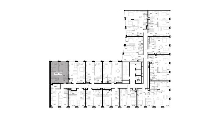 1-комнатная квартира, 51,7 м² — фото 2