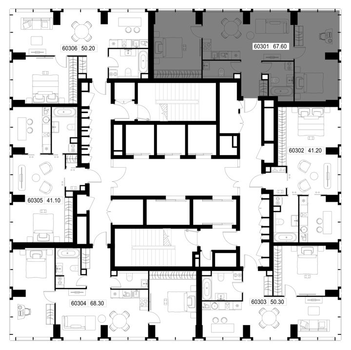 2-комнатная квартира, 67,6 м² — фото 2