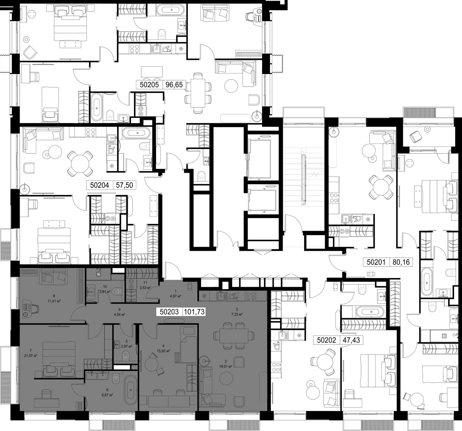 3-комнатная квартира, 101,7 м² — фото 3