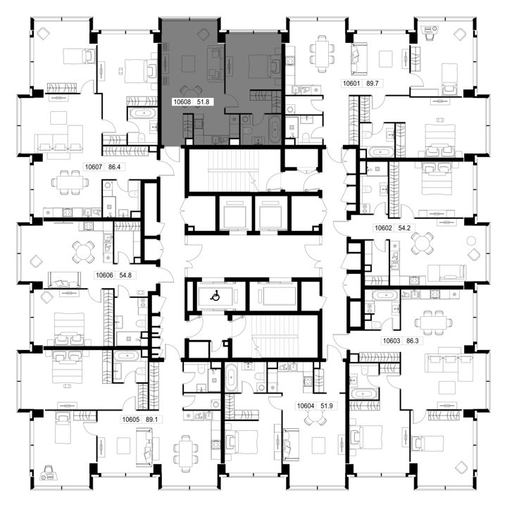 1-комнатная квартира, 51,8 м² — фото 2