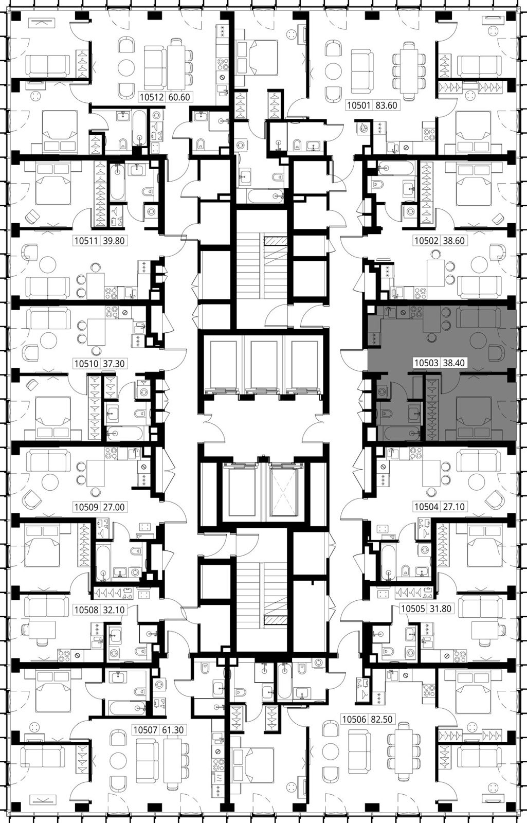 1-комнатная квартира, 38,4 м² — фото 2