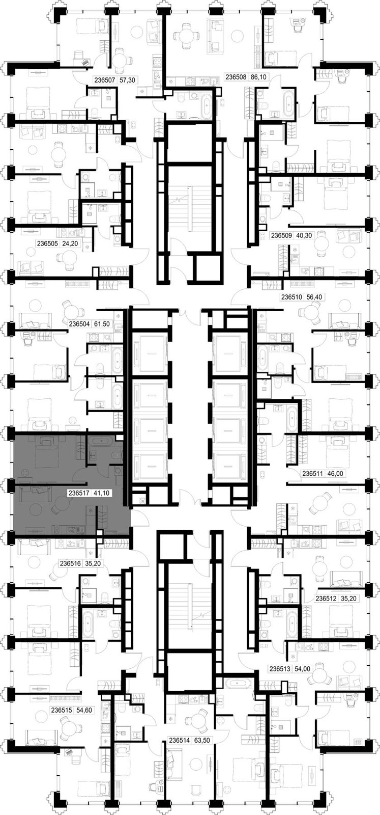 1-комнатная квартира, 41,1 м² — фото 2