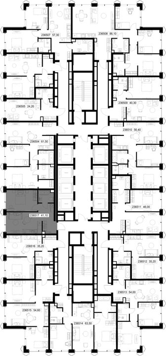 1-комнатная квартира, 41,1 м² — фото 2