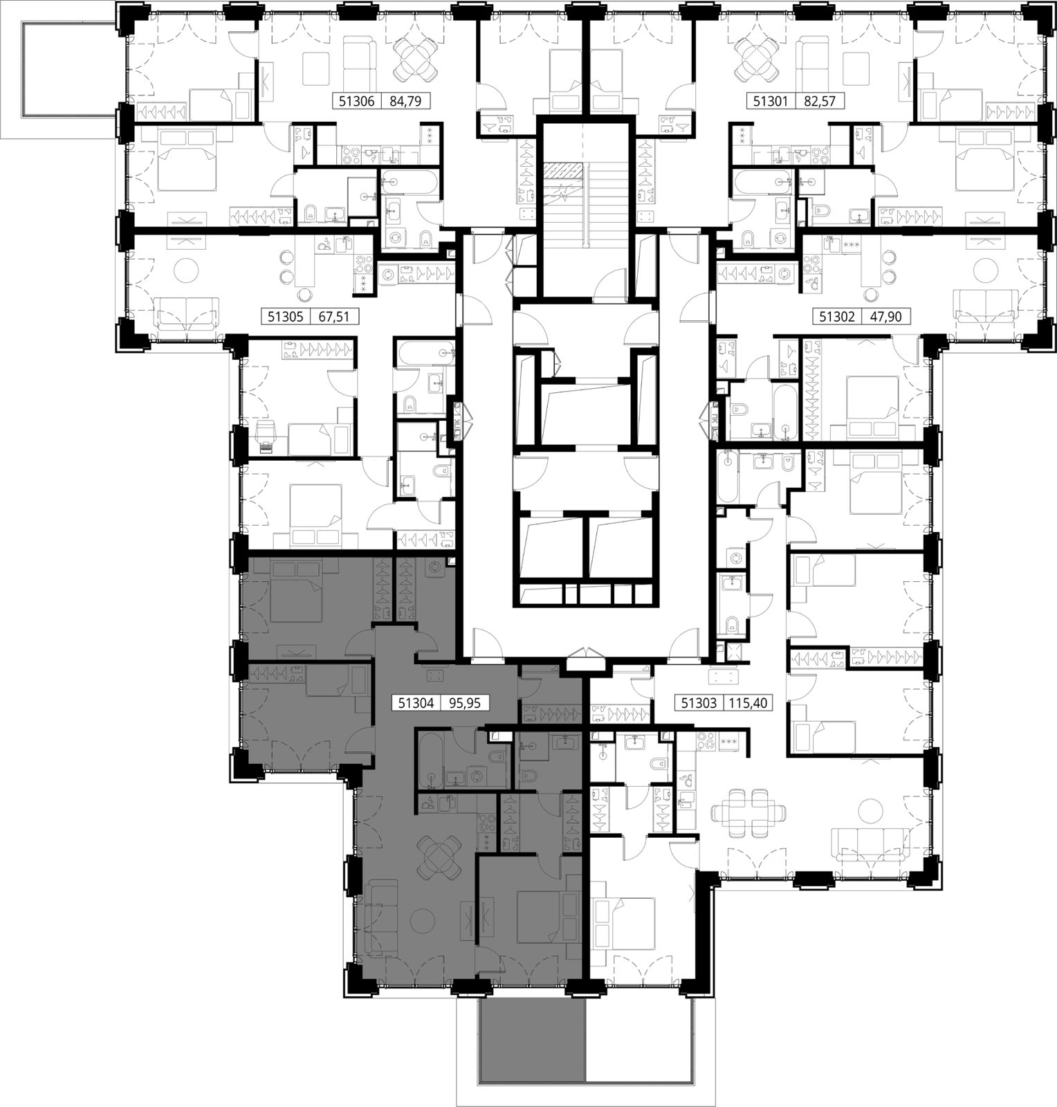 3-комнатная квартира, 96 м² — фото 2