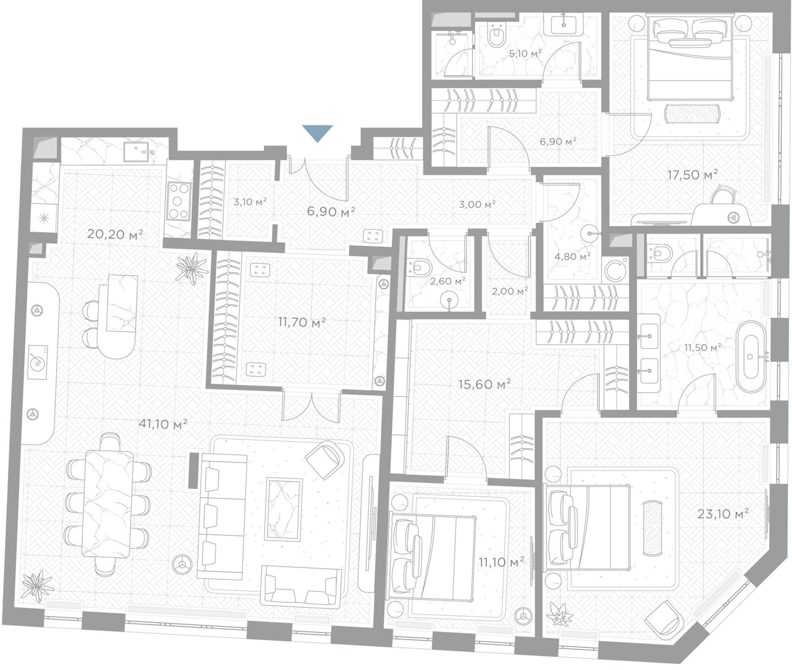 2-комнатная квартира, 186,2 м²