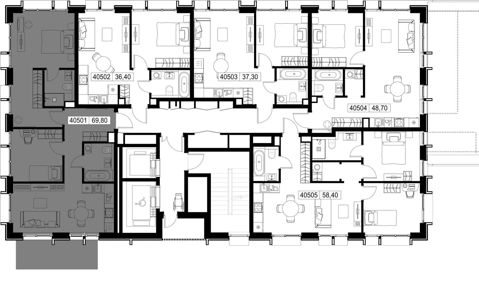 2-комнатная квартира, 69,8 м² — фото 2