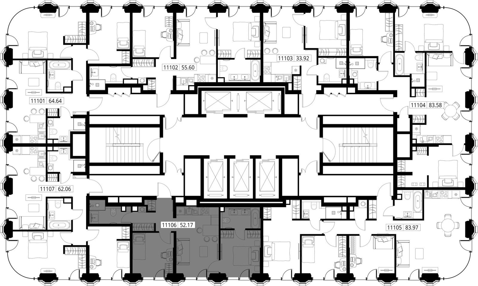 2-комнатная квартира, 52,6 м² — фото 2