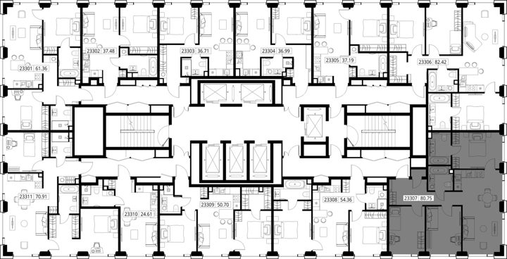 3-комнатная квартира, 80,8 м² — фото 2