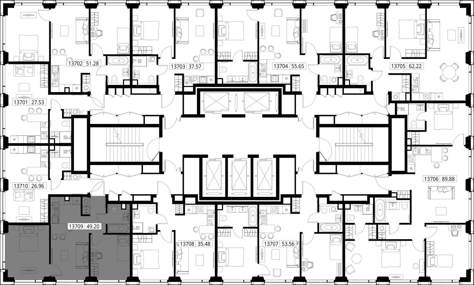 2-комнатная квартира, 49,2 м² — фото 2