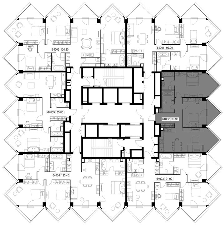 2-комнатная квартира, 83,9 м² — фото 2