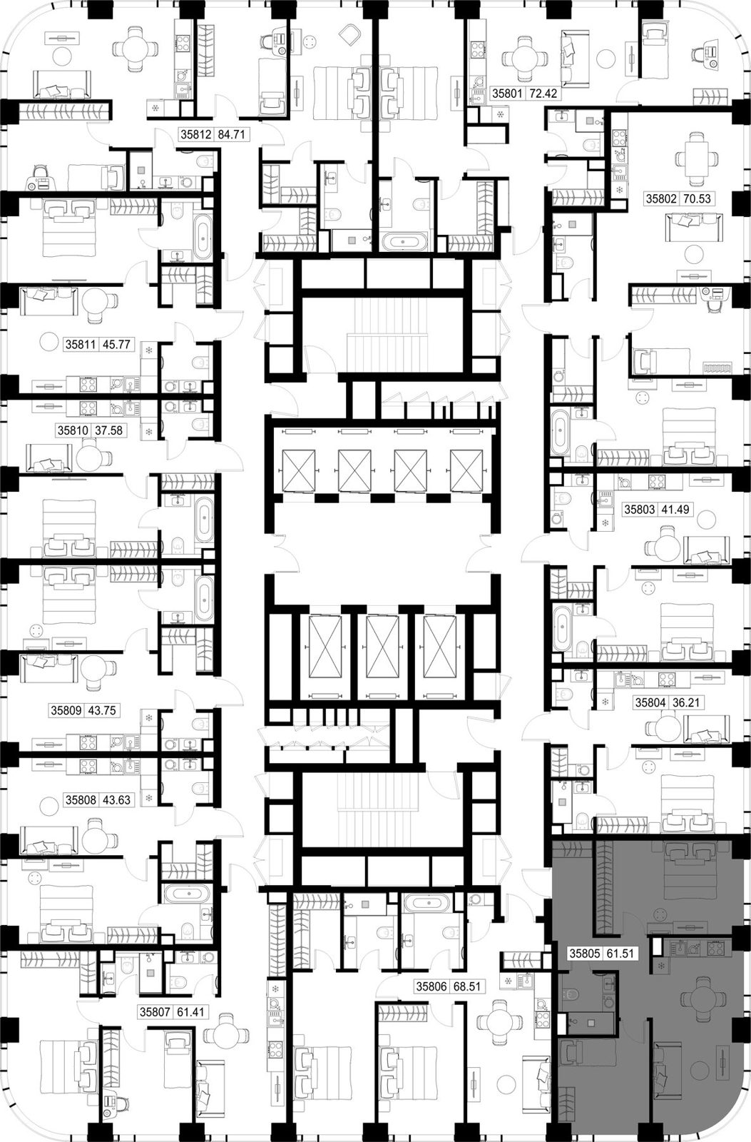 2-комнатная квартира, 61,5 м² — фото 2