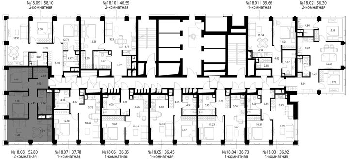 2-комнатная квартира, 52,8 м² — фото 2