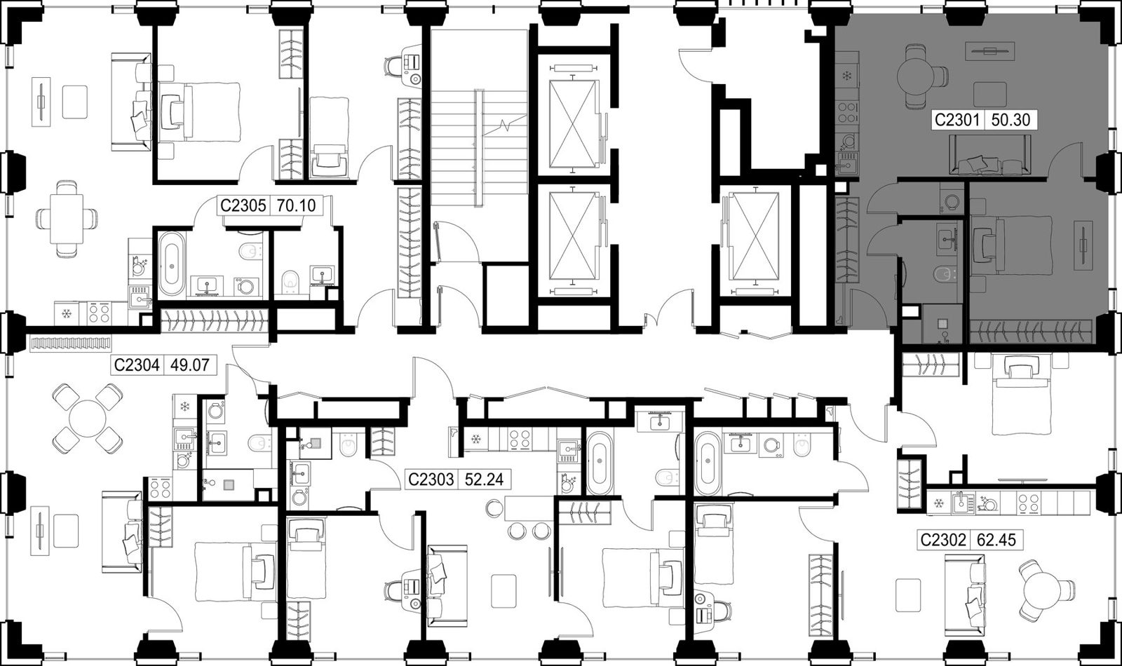 1-комнатная квартира, 49,3 м² — фото 2
