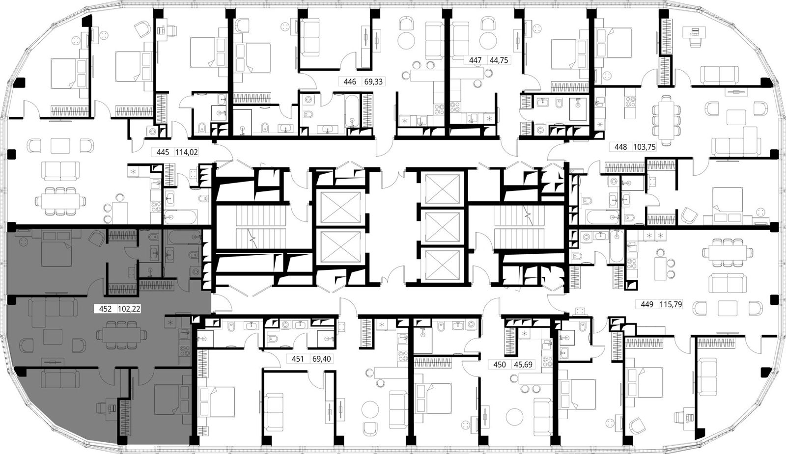 3-комнатная квартира, 103 м² — фото 2