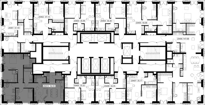 3-комнатная квартира, 95,5 м² — фото 2