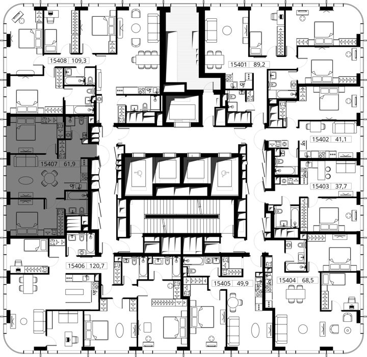 2-комнатная квартира, 61,9 м² — фото 2