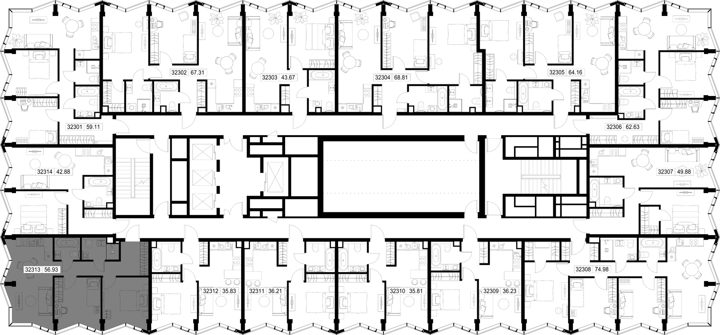 2-комнатная квартира, 56,9 м² — фото 2